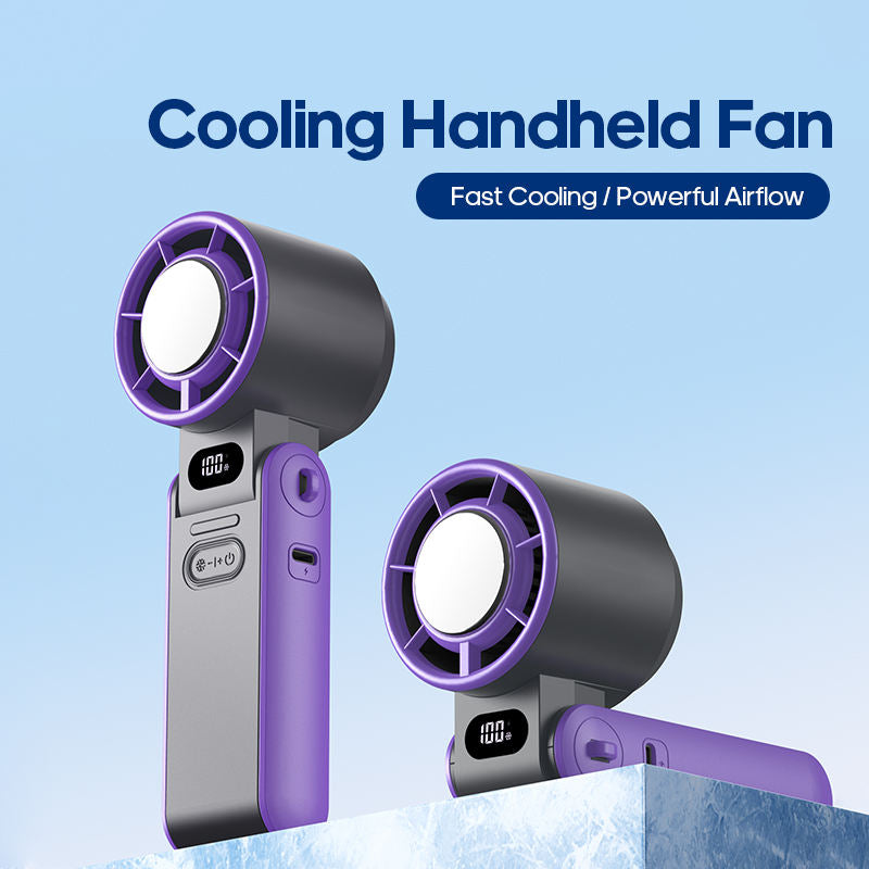 New Refrigeration High Speed Cold Cooling Ice Compress Fan 100 Gear Adjustment Portable High Speed Handheld Fan