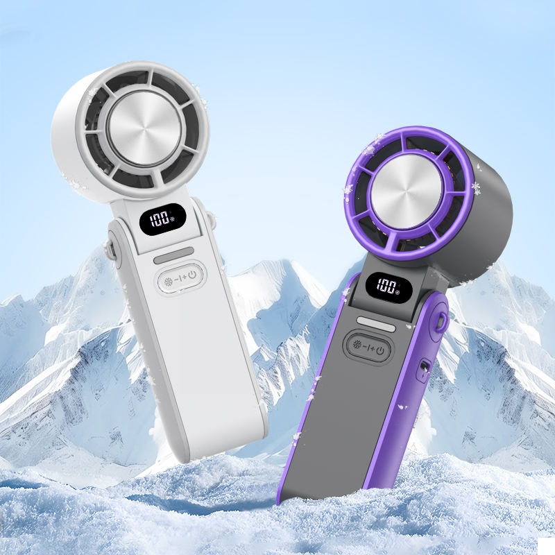 New Refrigeration High Speed Cold Cooling Ice Compress Fan 100 Gear Adjustment Portable High Speed Handheld Fan