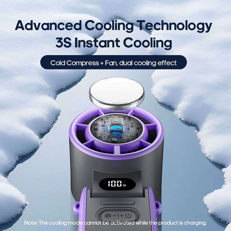 New Refrigeration High Speed Cold Cooling Ice Compress Fan 100 Gear Adjustment Portable High Speed Handheld Fan