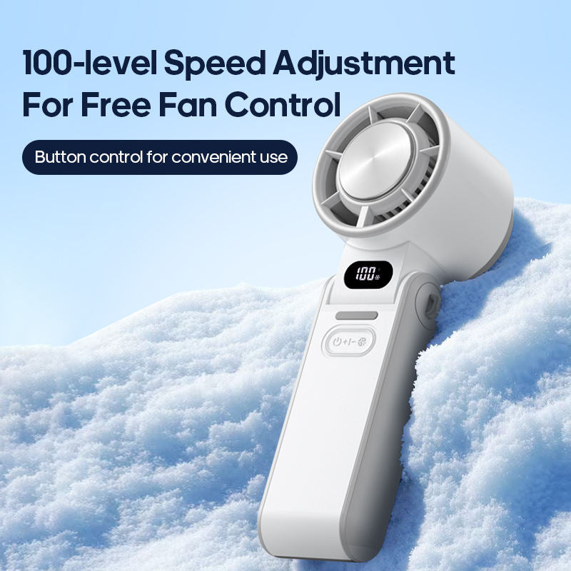 New Refrigeration High Speed Cold Cooling Ice Compress Fan 100 Gear Adjustment Portable High Speed Handheld Fan