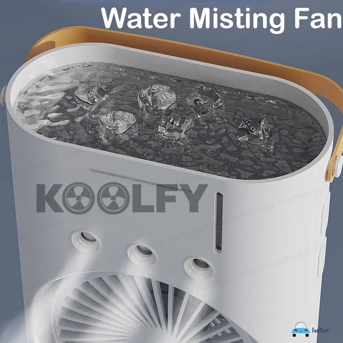 Koolfy Dual Cooling Mist Fan with LED Lights Mystic Wrap Rechargeable
