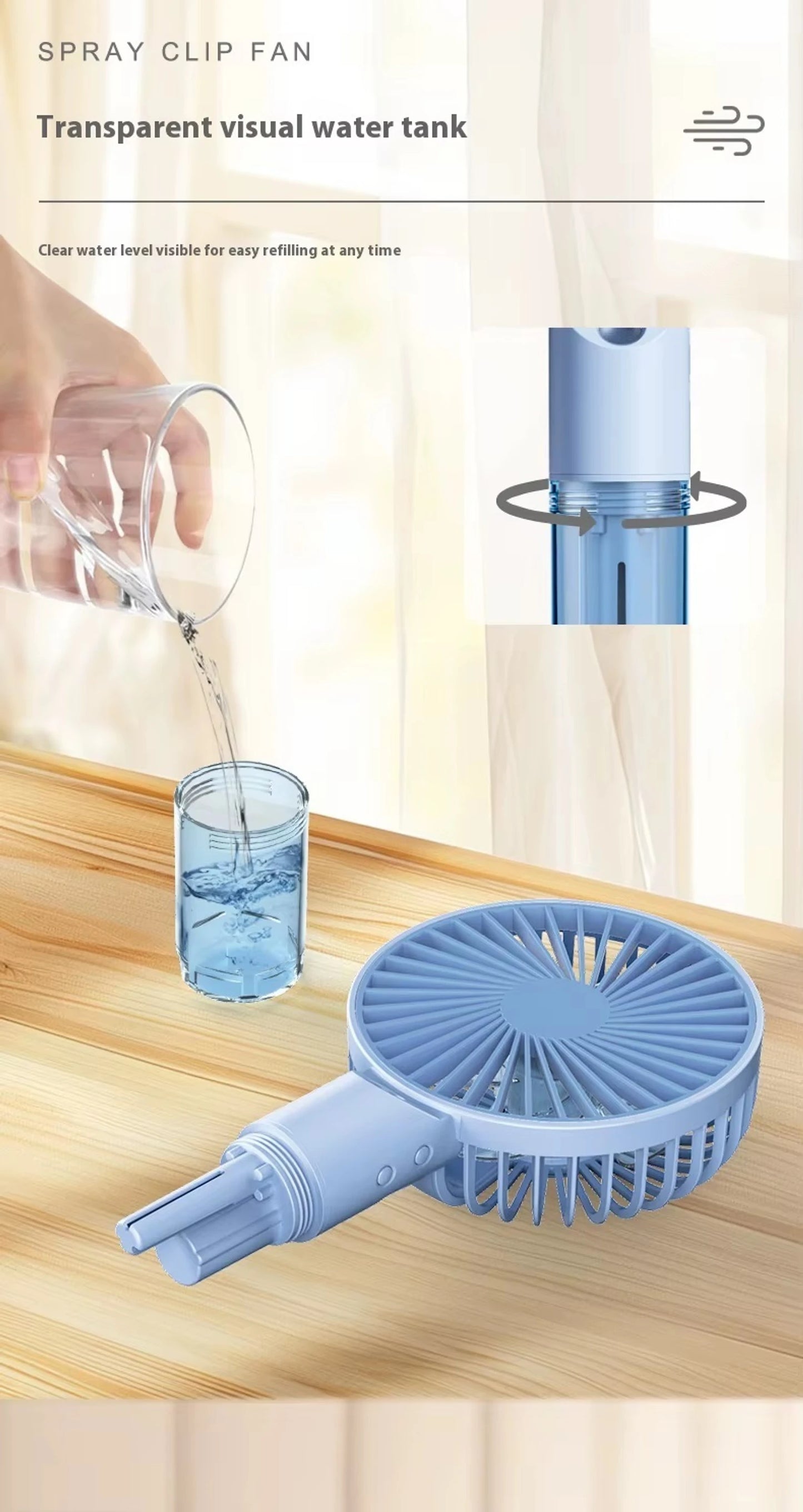 Koolfy Dual Cooling Mist Fan + Portable Mini Mist Fan